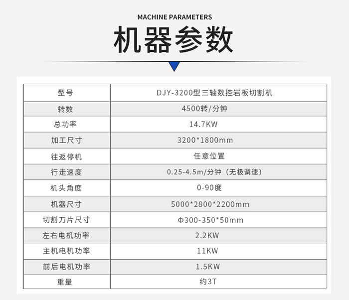 3200三軸巖板切割機(jī)參數(shù)