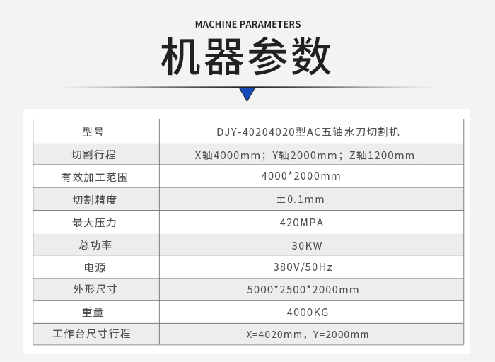 4020水刀切割機參數(shù)